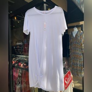 NWT!! Sundry Tee Dress Side Twist White
